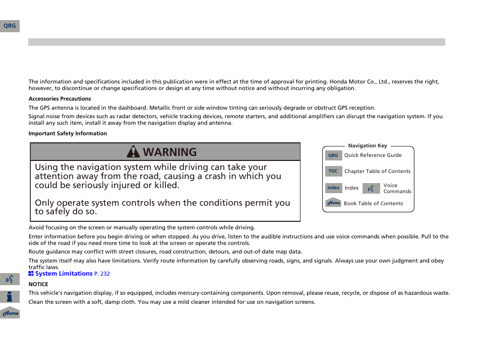 Acura 2014 ILX Navigation User Manual | 260 pages