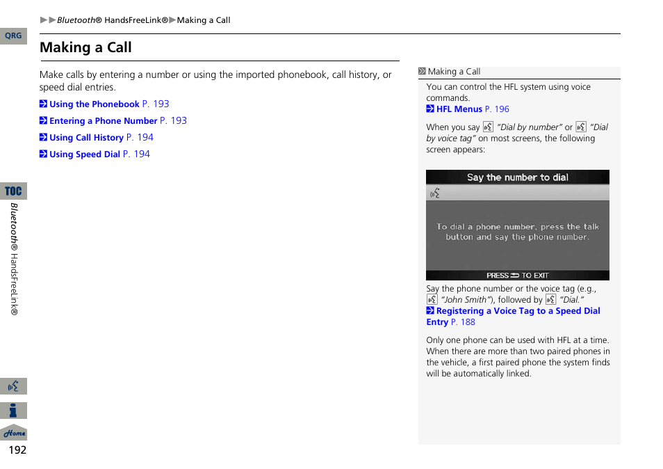 Making a call | Acura 2014 ILX Navigation User Manual | Page 193 / 260
