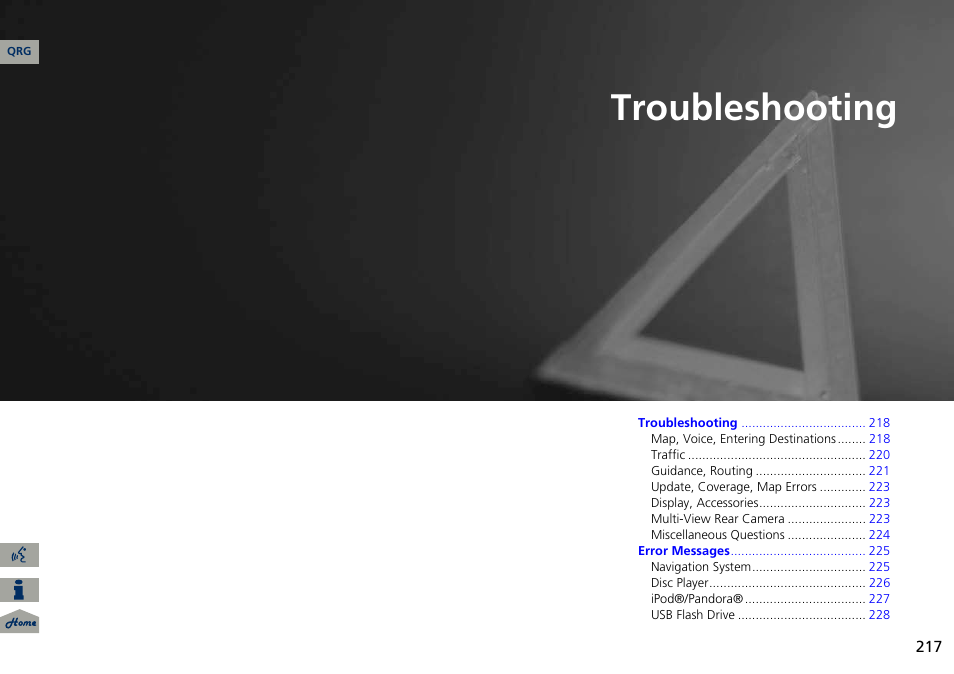 Troubleshooting, 2 troubleshooting p. 217, P.217 | P217) | Acura 2014 ILX Navigation User Manual | Page 218 / 260