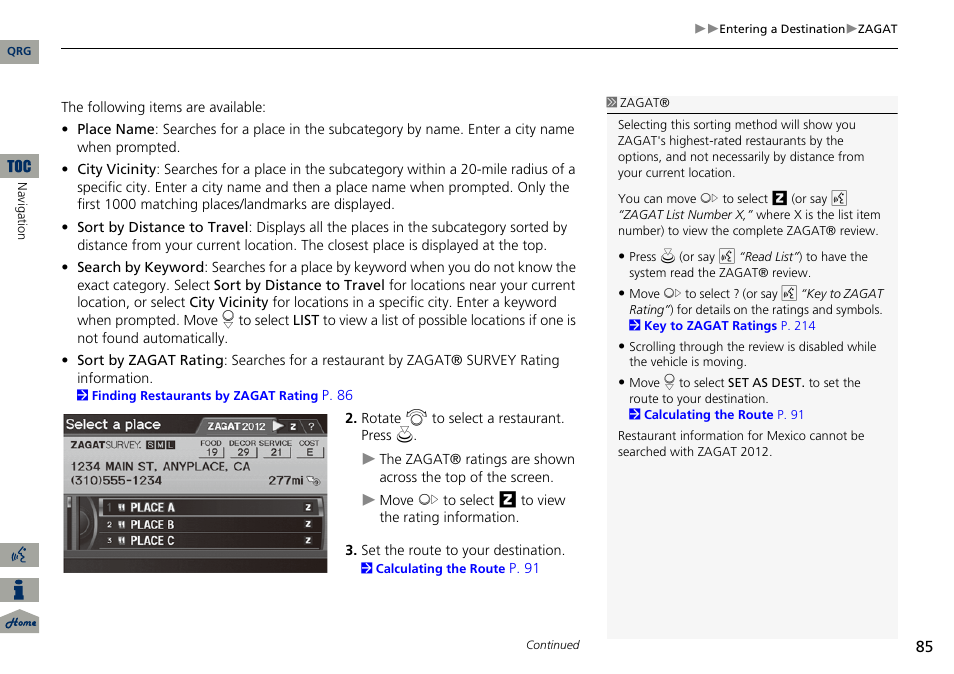 Acura 2014 ILX Navigation User Manual | Page 86 / 260