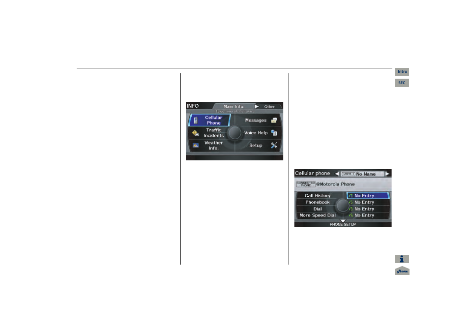 Cell phone (pg, Navigation system manual, 2013 mdx | Information features | Acura 2013 MDX Navigation User Manual | Page 81 / 184