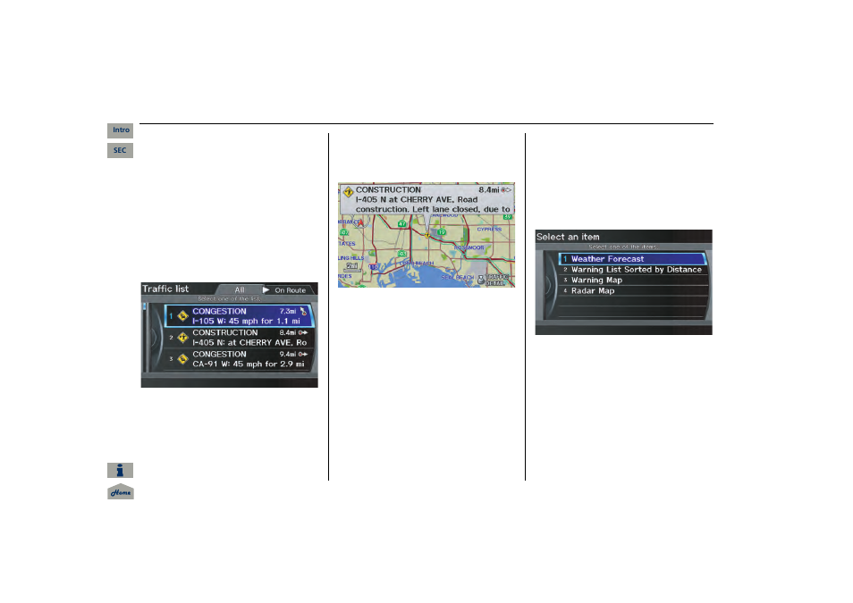 Navigation system manual, 2013 mdx, Information features | Acura 2013 MDX Navigation User Manual | Page 82 / 184