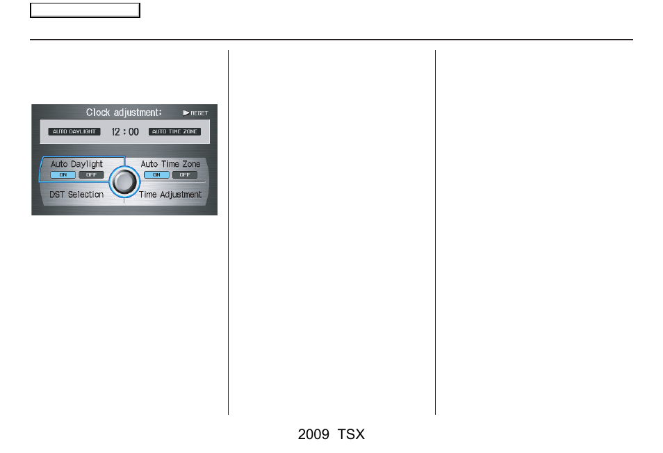 System setup, 2009 tsx | Acura 2009 TSX Navigation User Manual | Page 109 / 170