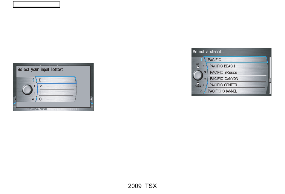 Entering a destination, 2009 tsx | Acura 2009 TSX Navigation User Manual | Page 31 / 170