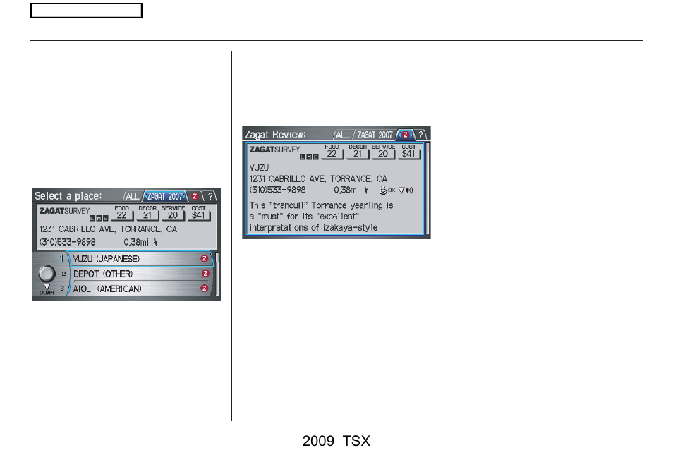 Entering a destination, 2009 tsx | Acura 2009 TSX Navigation User Manual | Page 35 / 170