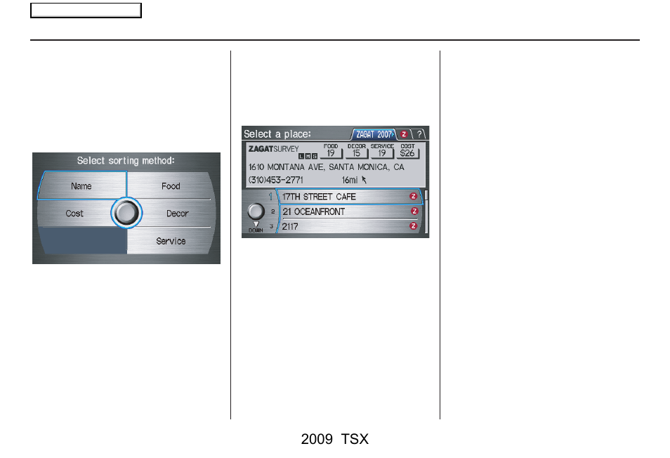 Entering a destination, 2009 tsx | Acura 2009 TSX Navigation User Manual | Page 39 / 170