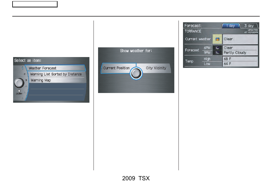 Information features, 2009 tsx | Acura 2009 TSX Navigation User Manual | Page 80 / 170