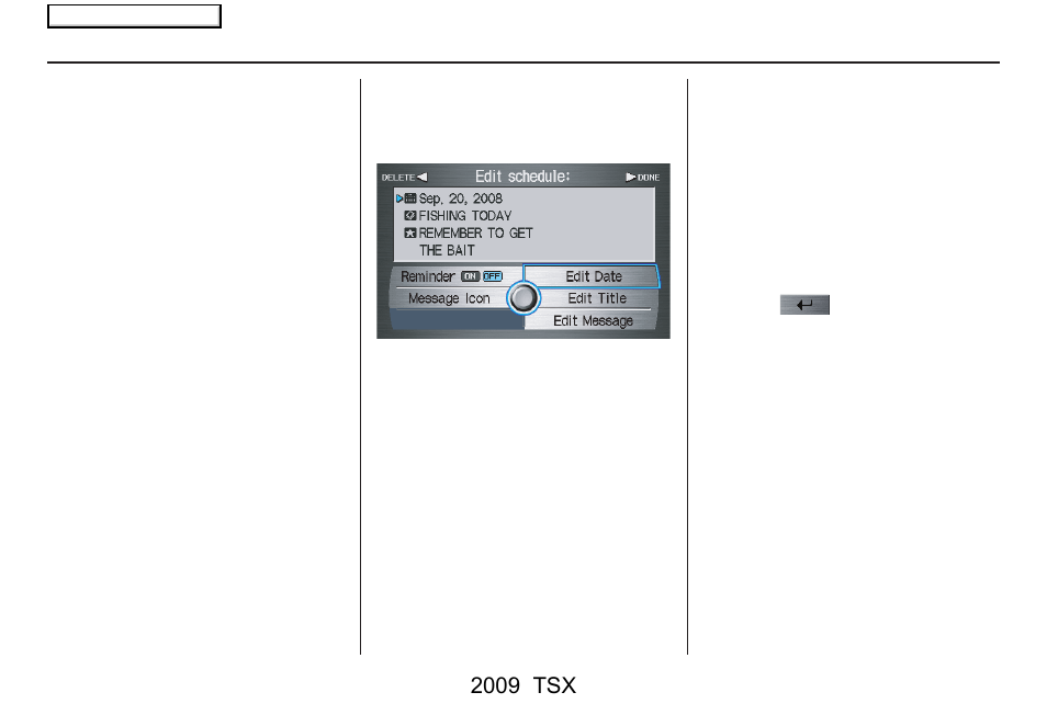 Information features, 2009 tsx | Acura 2009 TSX Navigation User Manual | Page 85 / 170