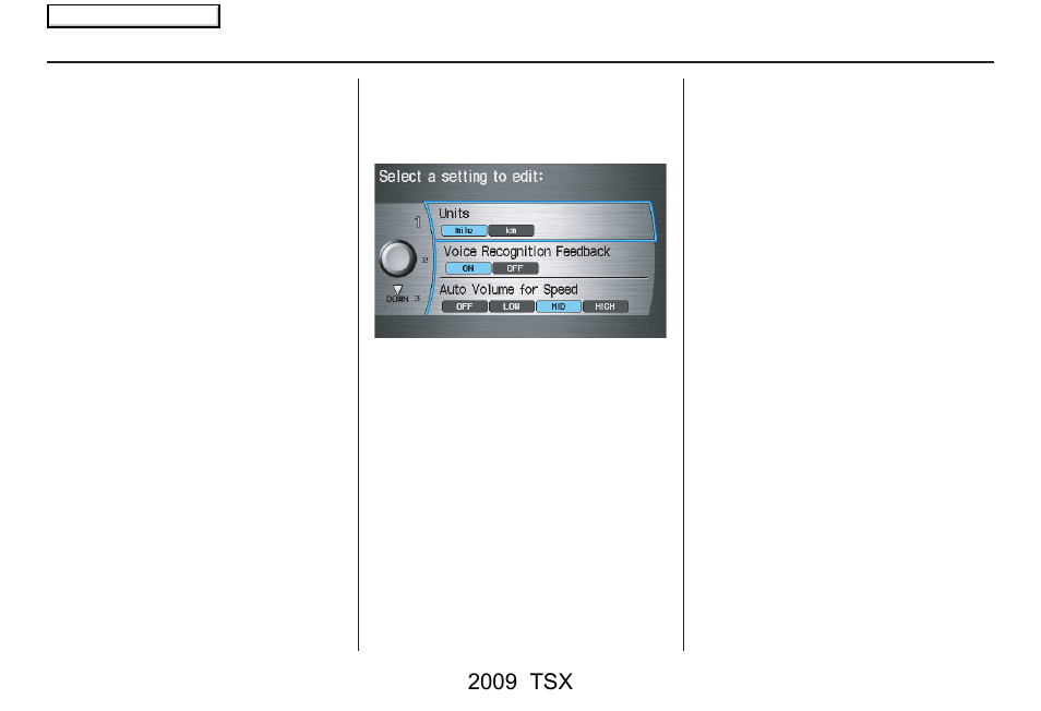 System setup, 2009 tsx | Acura 2009 TSX Navigation User Manual | Page 99 / 170