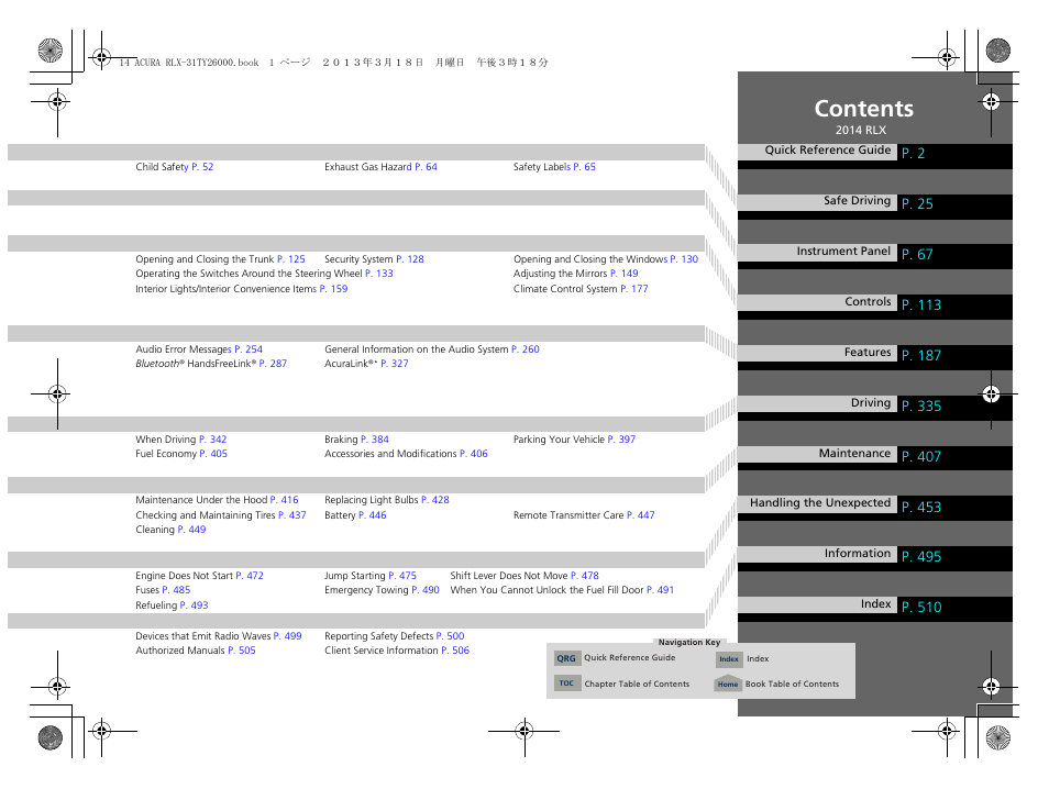 Acura 2014 RLX User Manual | Page 2 / 518