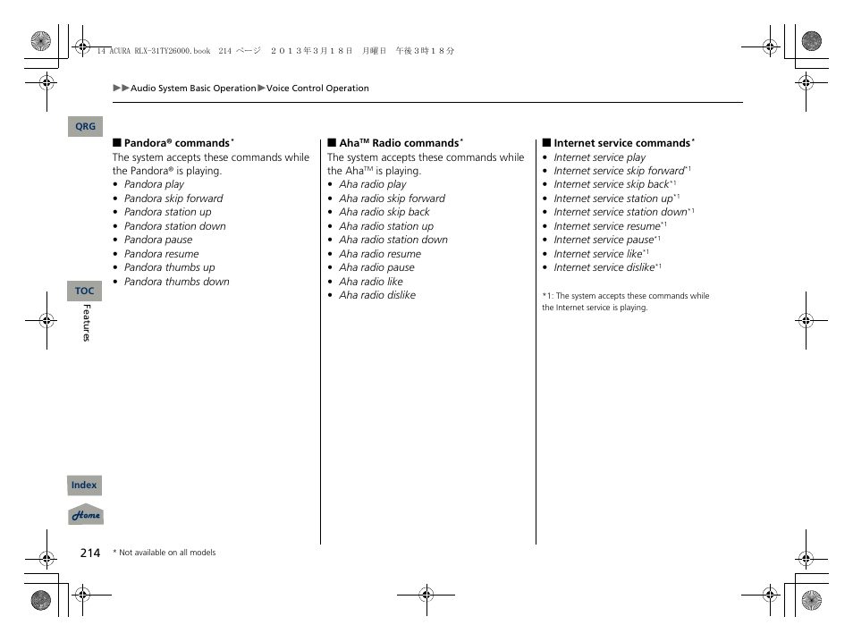 Acura 2014 RLX User Manual | Page 215 / 518