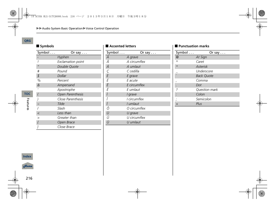 Acura 2014 RLX User Manual | Page 217 / 518