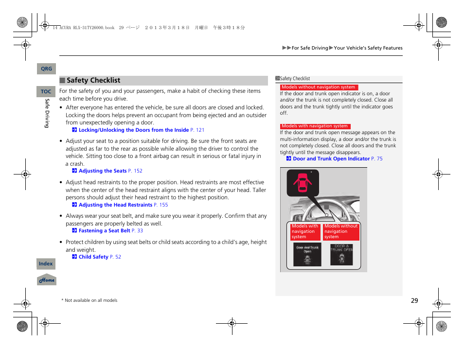 P 29) | Acura 2014 RLX User Manual | Page 30 / 518