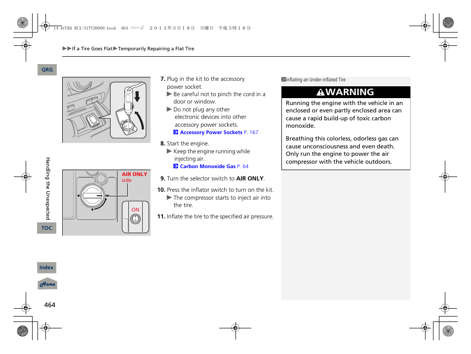 Warning | Acura 2014 RLX User Manual | Page 465 / 518