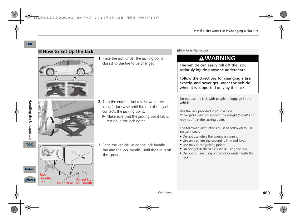 Warning | Acura 2014 RLX User Manual | Page 470 / 518