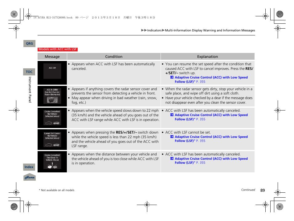 Acura 2014 RLX User Manual | Page 90 / 518