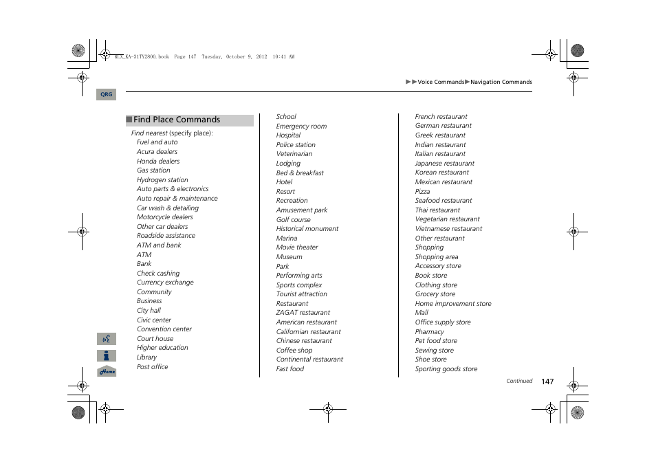 Acura 2014 RLX Navigation User Manual | Page 148 / 156