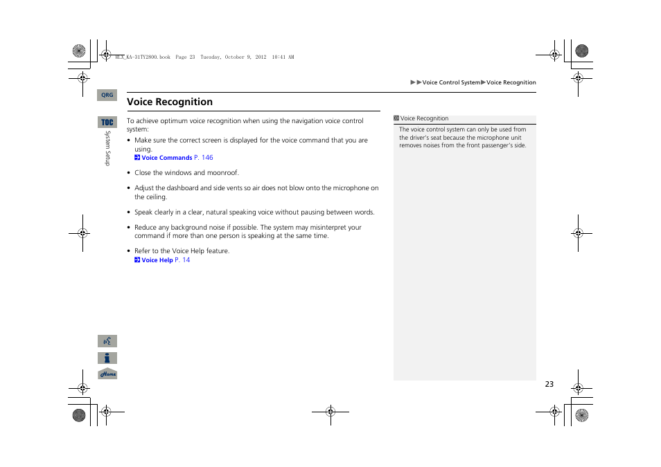 Voice recognition | Acura 2014 RLX Navigation User Manual | Page 24 / 156