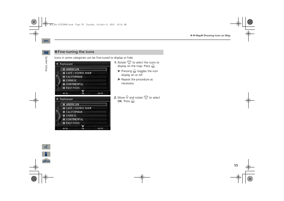 2 fine-tuning the icons, P. 55 | Acura 2014 RLX Navigation User Manual | Page 56 / 156