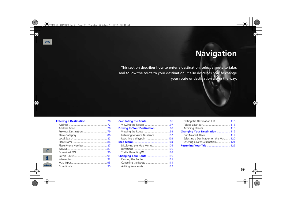 Navigation, 2 navigation p. 69, P.69 | Acura 2014 RLX Navigation User Manual | Page 70 / 156