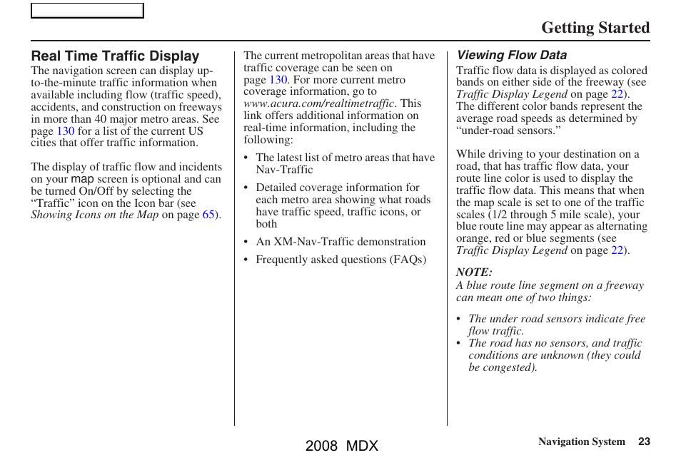 Getting started, 2008 mdx | Acura 2008 MDX Navigation User Manual | Page 23 / 171