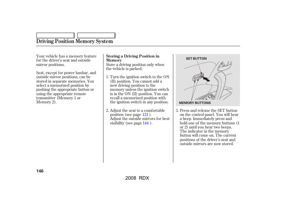 Acura 2008 RDX User Manual | Page 150 / 433