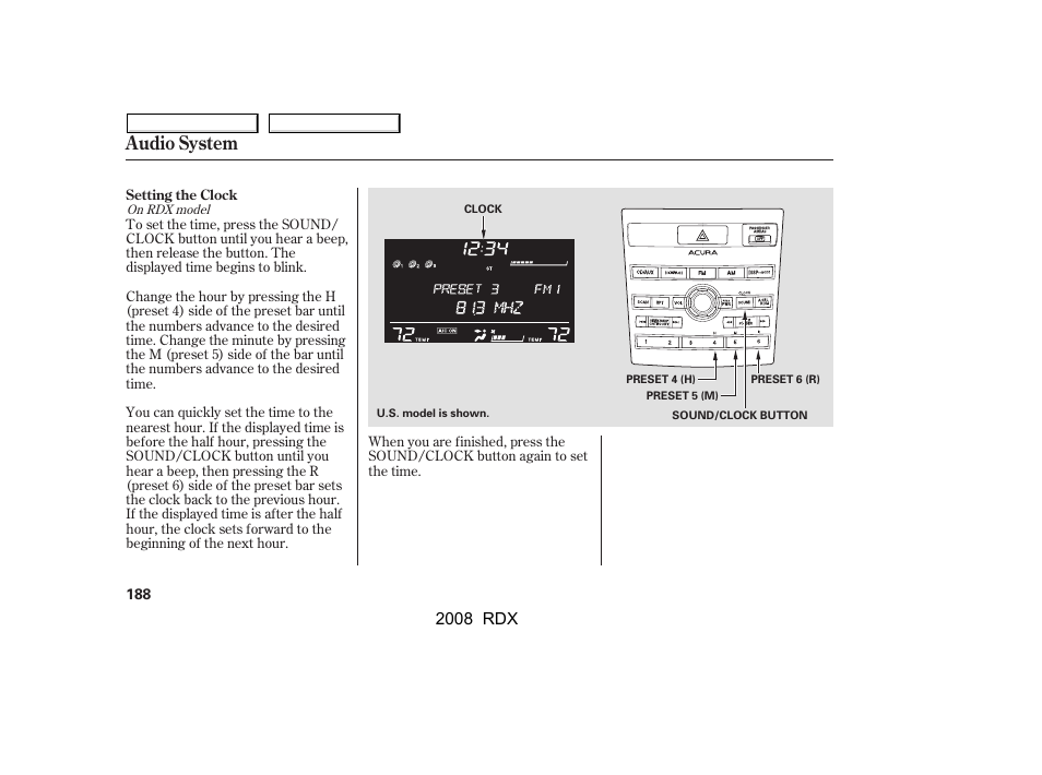 Audio system, 2008 rdx | Acura 2008 RDX User Manual | Page 192 / 433