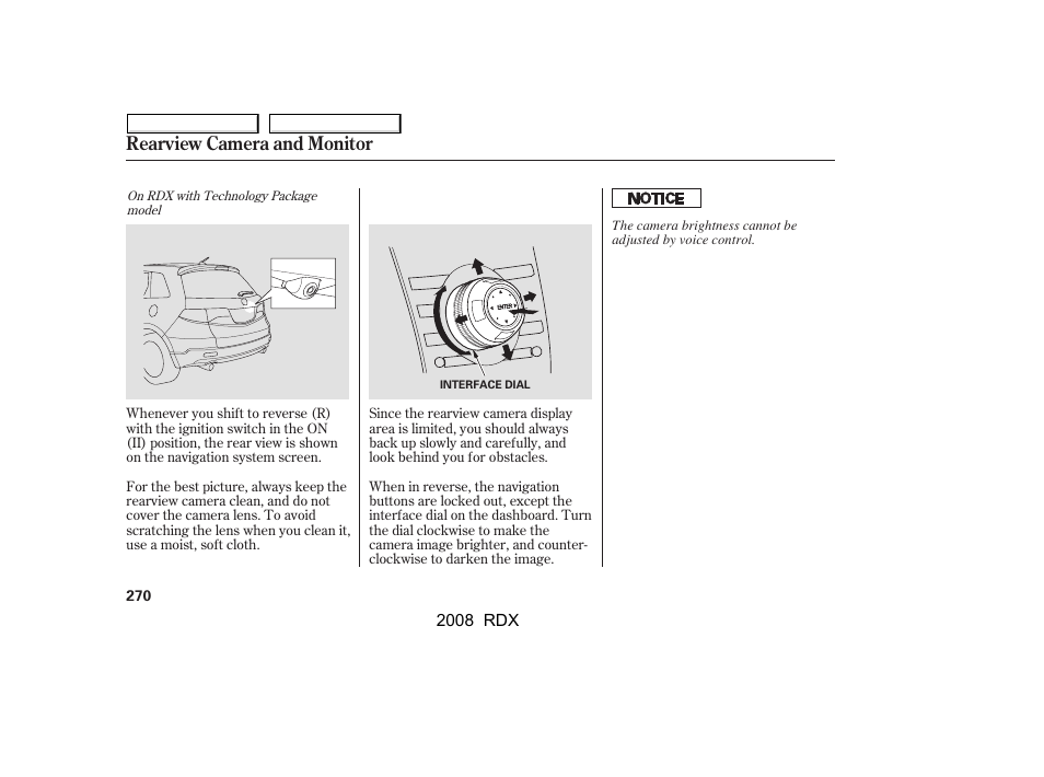 Rearview camera and monitor | Acura 2008 RDX User Manual | Page 274 / 433