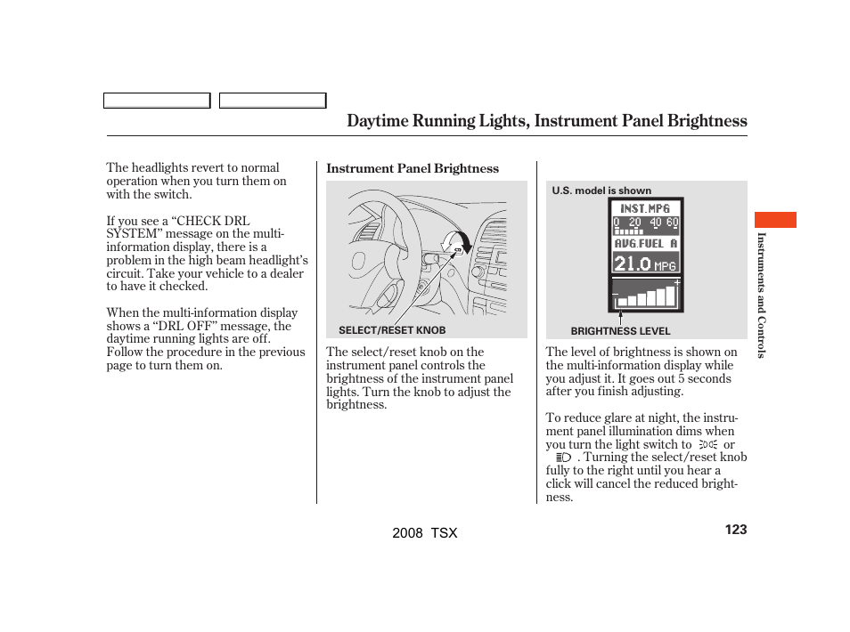 Acura 2008 TSX User Manual | Page 126 / 388