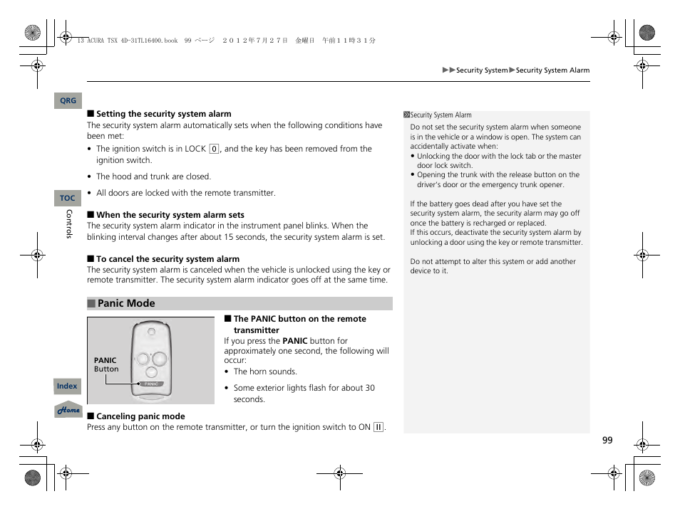Acura 2013 TSX User Manual | Page 100 / 325