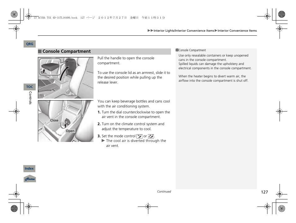 Acura 2013 TSX User Manual | Page 128 / 325