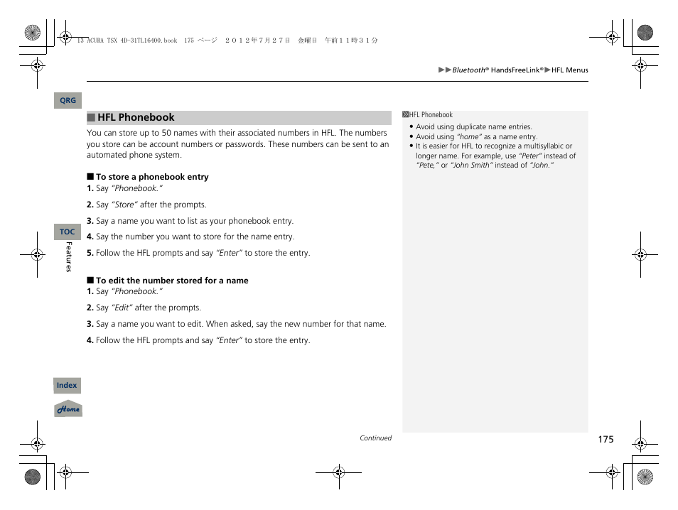 Acura 2013 TSX User Manual | Page 176 / 325