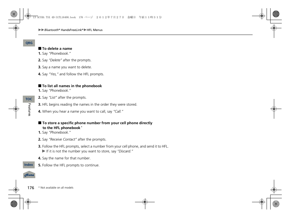 Acura 2013 TSX User Manual | Page 177 / 325