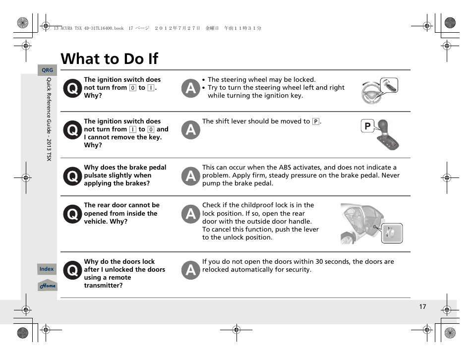 What to do if | Acura 2013 TSX User Manual | Page 18 / 325