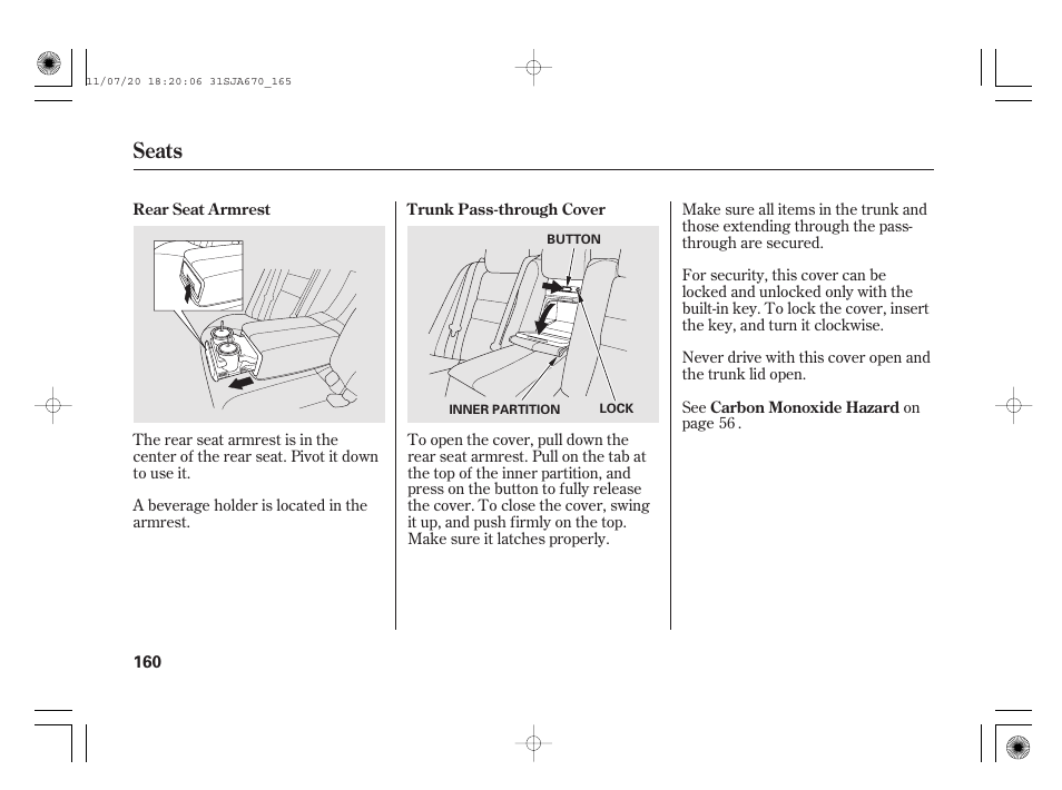 Seats | Acura 2012 RL User Manual | Page 166 / 562