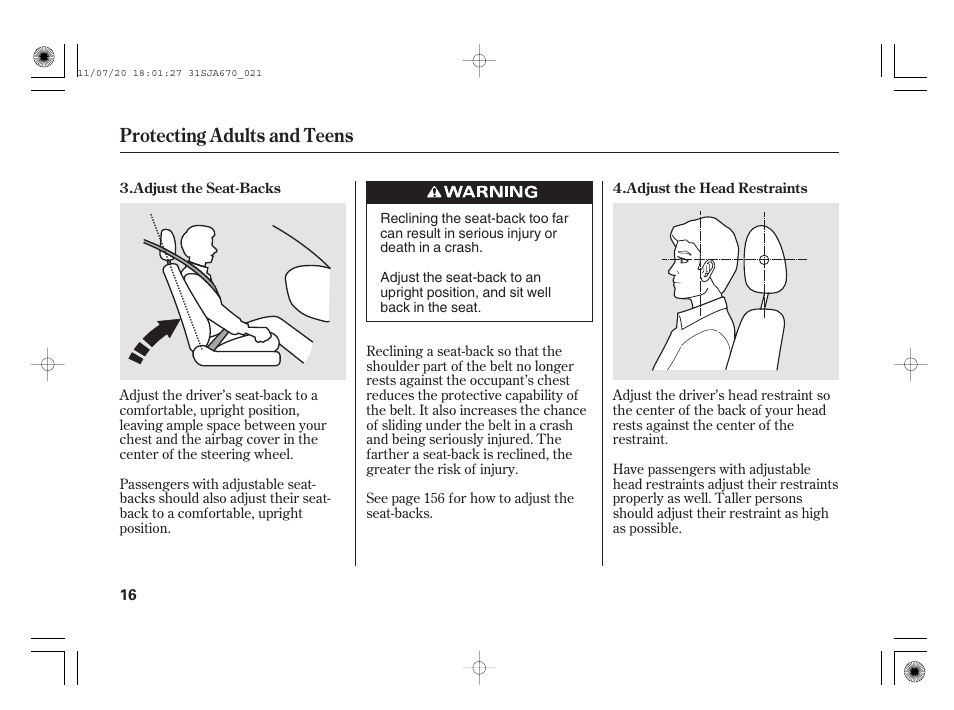 Protecting adults and teens | Acura 2012 RL User Manual | Page 22 / 562