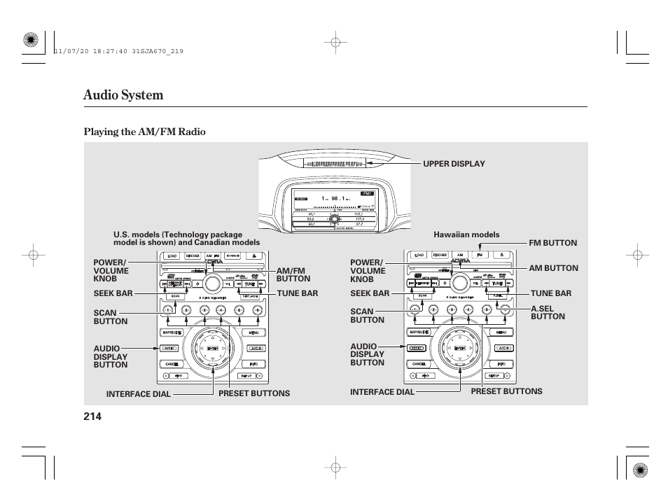 Audio system | Acura 2012 RL User Manual | Page 220 / 562