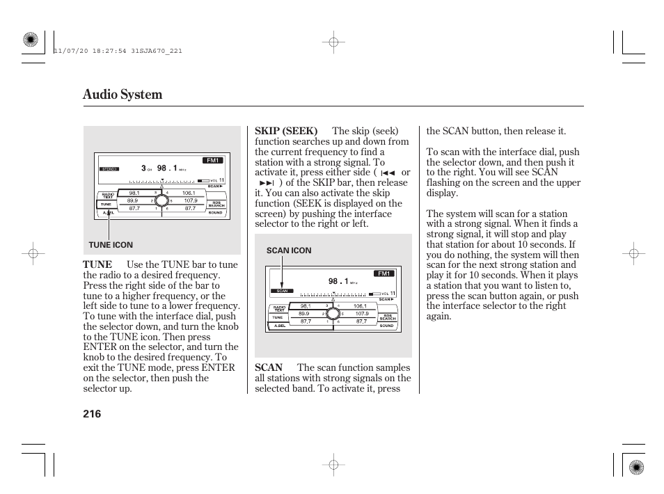 Audio system | Acura 2012 RL User Manual | Page 222 / 562