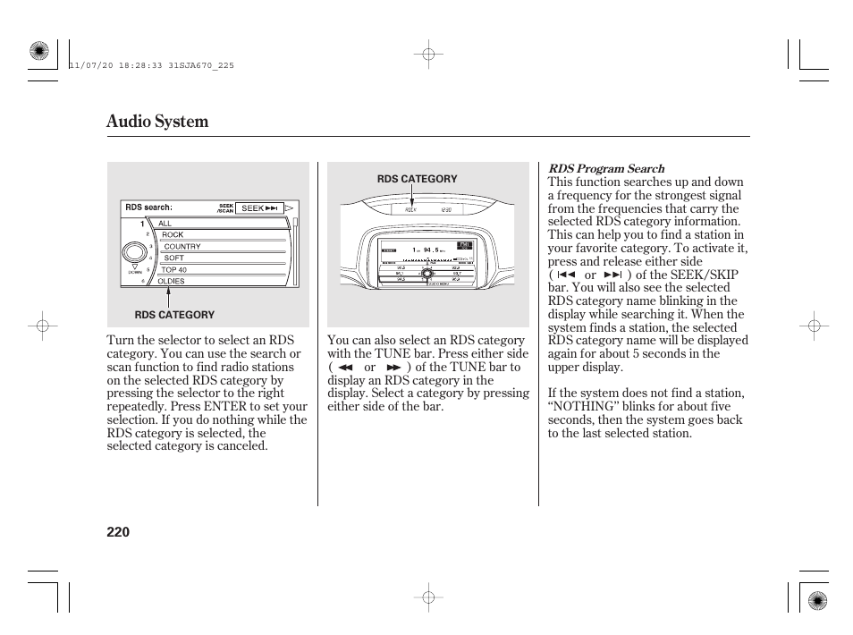 Audio system | Acura 2012 RL User Manual | Page 226 / 562