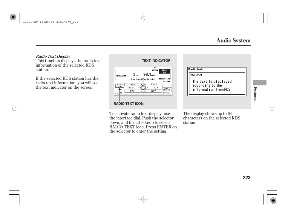 Audio system | Acura 2012 RL User Manual | Page 229 / 562