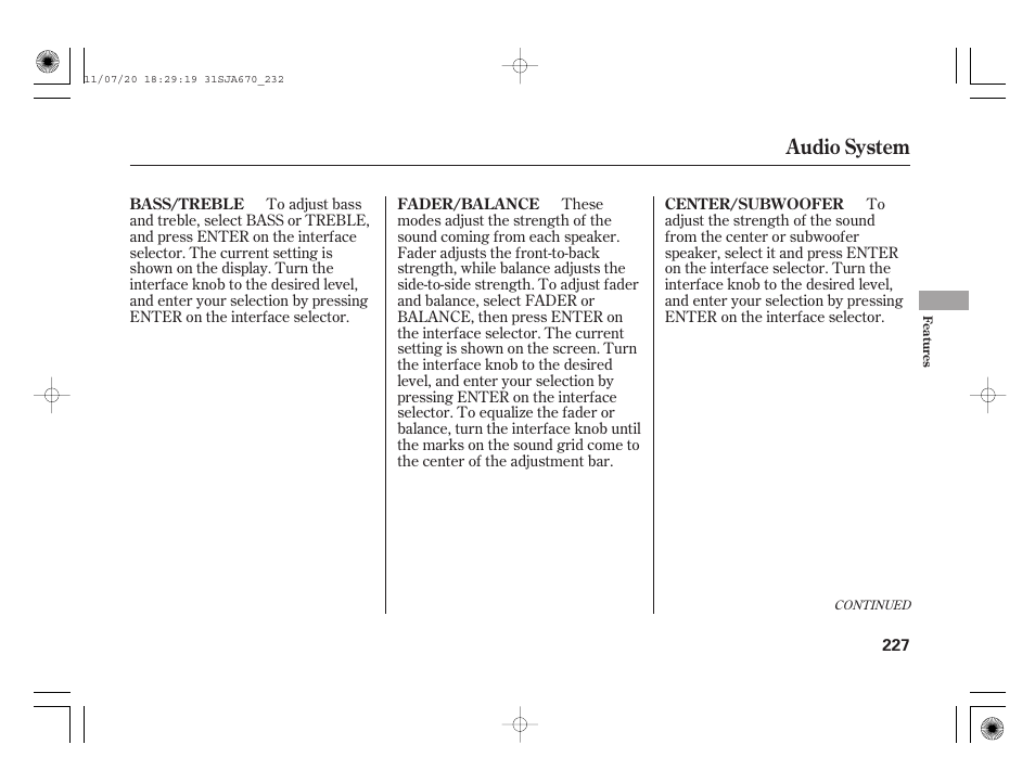 Audio system | Acura 2012 RL User Manual | Page 233 / 562