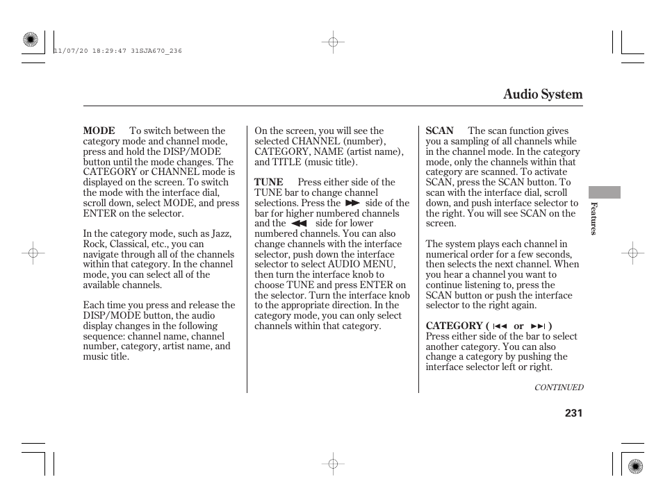 Audio system | Acura 2012 RL User Manual | Page 237 / 562