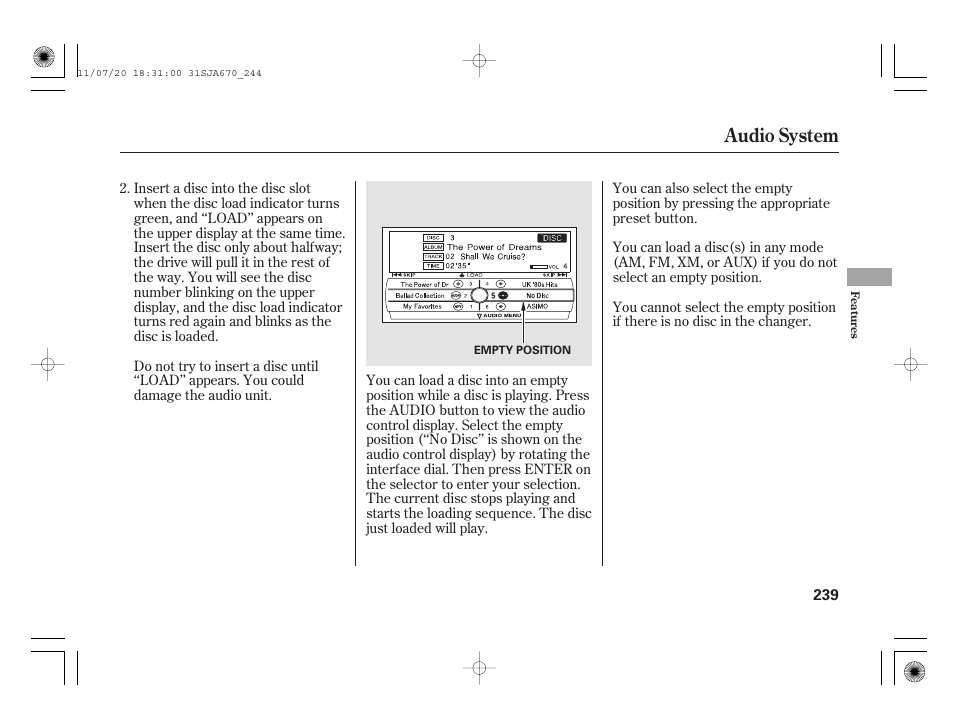 Audio system | Acura 2012 RL User Manual | Page 245 / 562