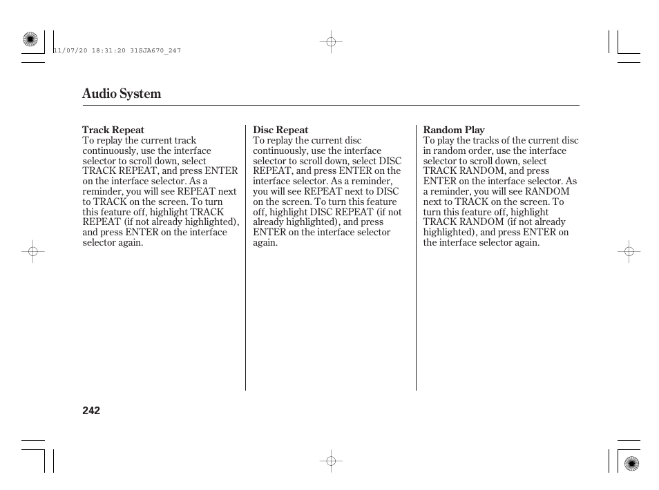 Audio system | Acura 2012 RL User Manual | Page 248 / 562