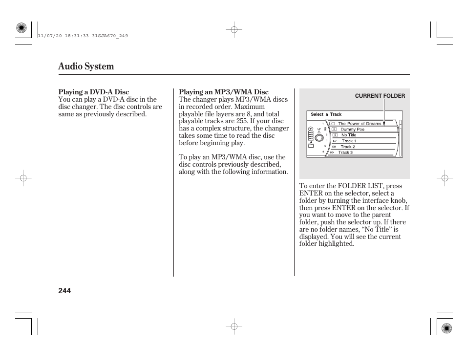 Audio system | Acura 2012 RL User Manual | Page 250 / 562