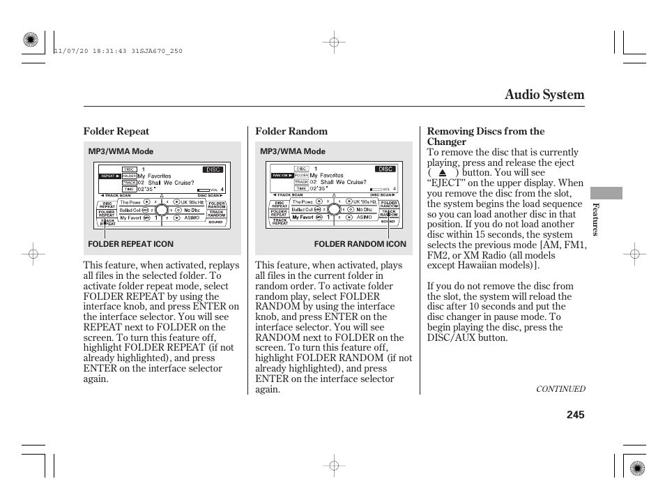 Audio system | Acura 2012 RL User Manual | Page 251 / 562