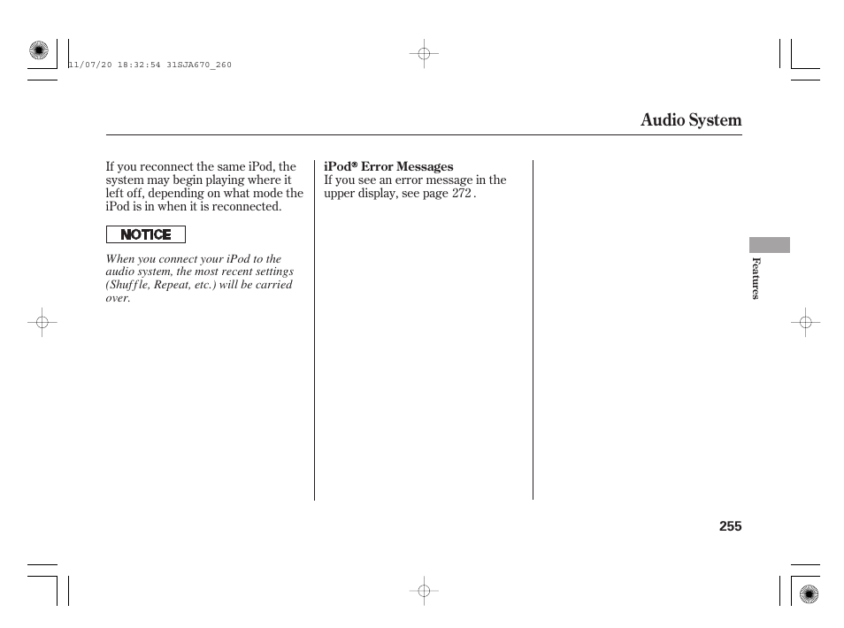 Audio system | Acura 2012 RL User Manual | Page 261 / 562