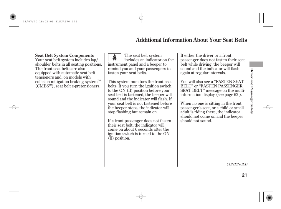 Additional information about your seat belts | Acura 2012 RL User Manual | Page 27 / 562