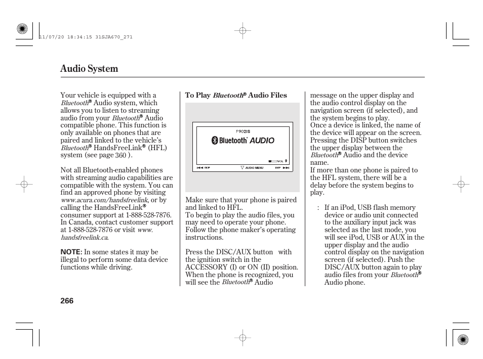Audio system | Acura 2012 RL User Manual | Page 272 / 562