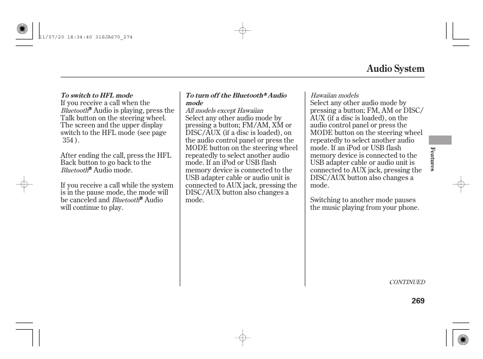 Audio system | Acura 2012 RL User Manual | Page 275 / 562